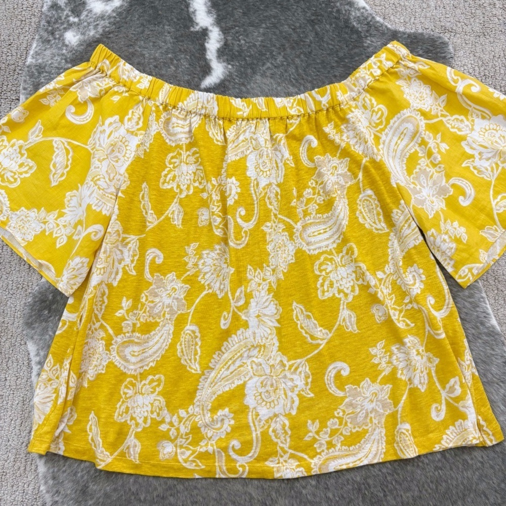 Chicos Off The Shoulder Linen Top - Picture 4 of 10